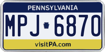 PA license plate MPJ6870