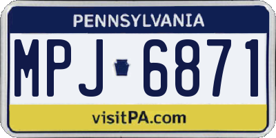 PA license plate MPJ6871