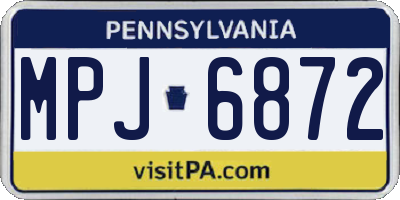 PA license plate MPJ6872