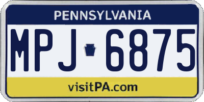 PA license plate MPJ6875