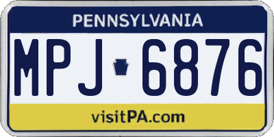 PA license plate MPJ6876