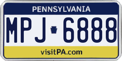 PA license plate MPJ6888