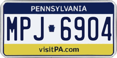 PA license plate MPJ6904