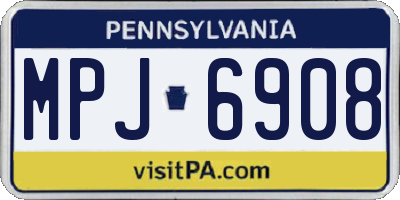 PA license plate MPJ6908