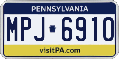 PA license plate MPJ6910