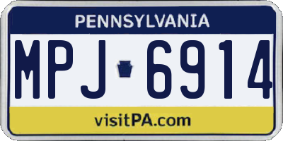 PA license plate MPJ6914