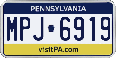 PA license plate MPJ6919