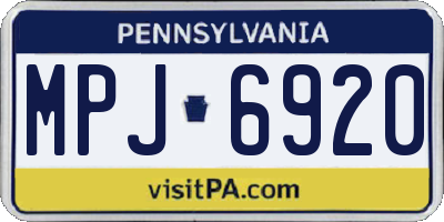 PA license plate MPJ6920