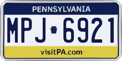 PA license plate MPJ6921