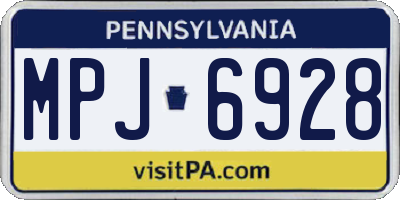 PA license plate MPJ6928