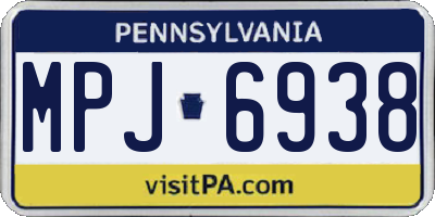 PA license plate MPJ6938