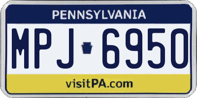 PA license plate MPJ6950