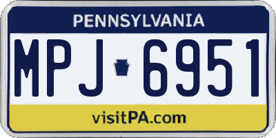 PA license plate MPJ6951