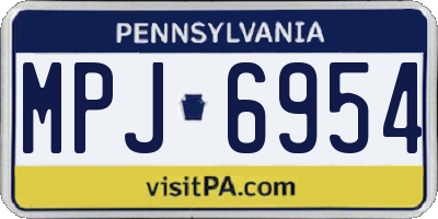 PA license plate MPJ6954