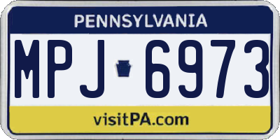 PA license plate MPJ6973
