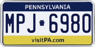 PA license plate MPJ6980