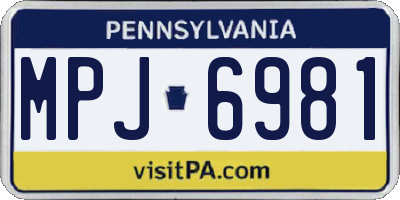 PA license plate MPJ6981