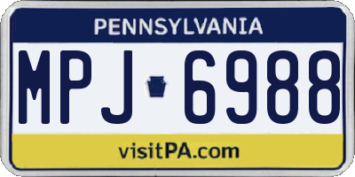 PA license plate MPJ6988