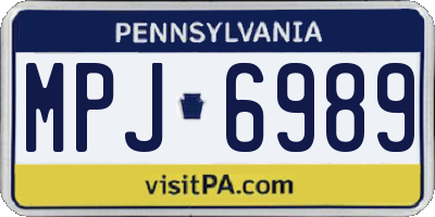 PA license plate MPJ6989