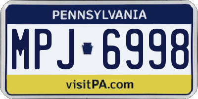 PA license plate MPJ6998