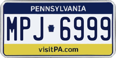 PA license plate MPJ6999