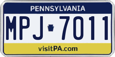 PA license plate MPJ7011