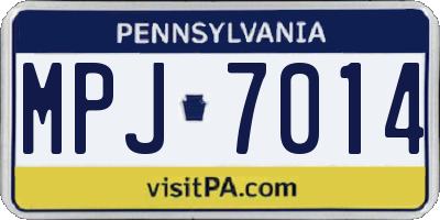 PA license plate MPJ7014