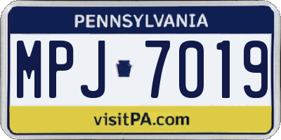 PA license plate MPJ7019
