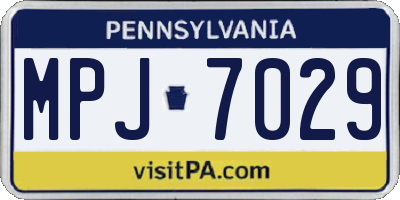 PA license plate MPJ7029