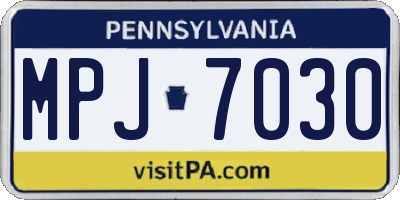 PA license plate MPJ7030