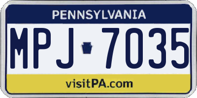 PA license plate MPJ7035