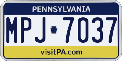 PA license plate MPJ7037