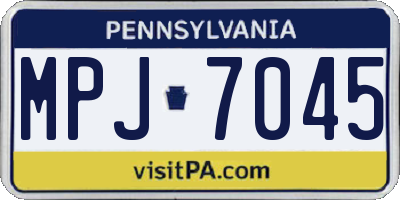 PA license plate MPJ7045