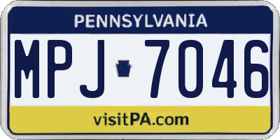 PA license plate MPJ7046