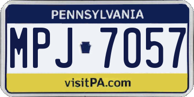PA license plate MPJ7057