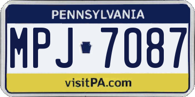 PA license plate MPJ7087