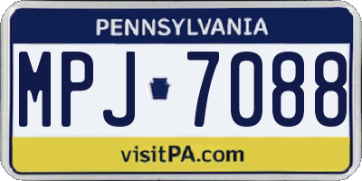 PA license plate MPJ7088