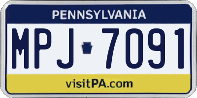 PA license plate MPJ7091