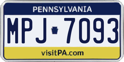 PA license plate MPJ7093