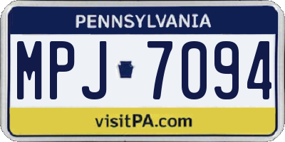 PA license plate MPJ7094