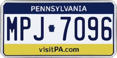 PA license plate MPJ7096