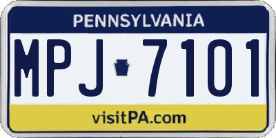 PA license plate MPJ7101