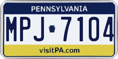 PA license plate MPJ7104