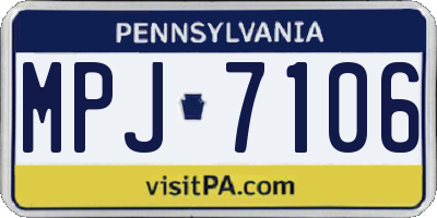 PA license plate MPJ7106