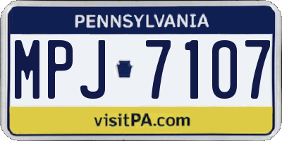 PA license plate MPJ7107