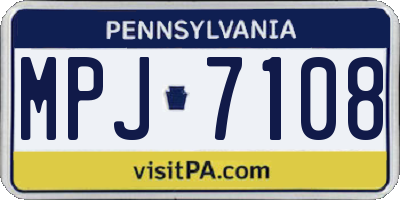 PA license plate MPJ7108
