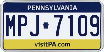PA license plate MPJ7109