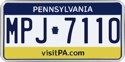 PA license plate MPJ7110
