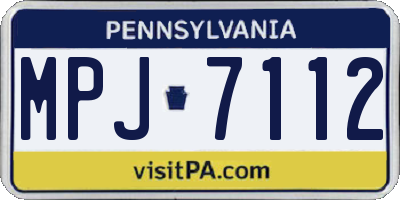 PA license plate MPJ7112