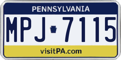 PA license plate MPJ7115